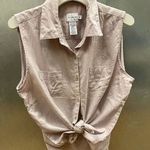 Calvin Klein sleeveless button down shirt